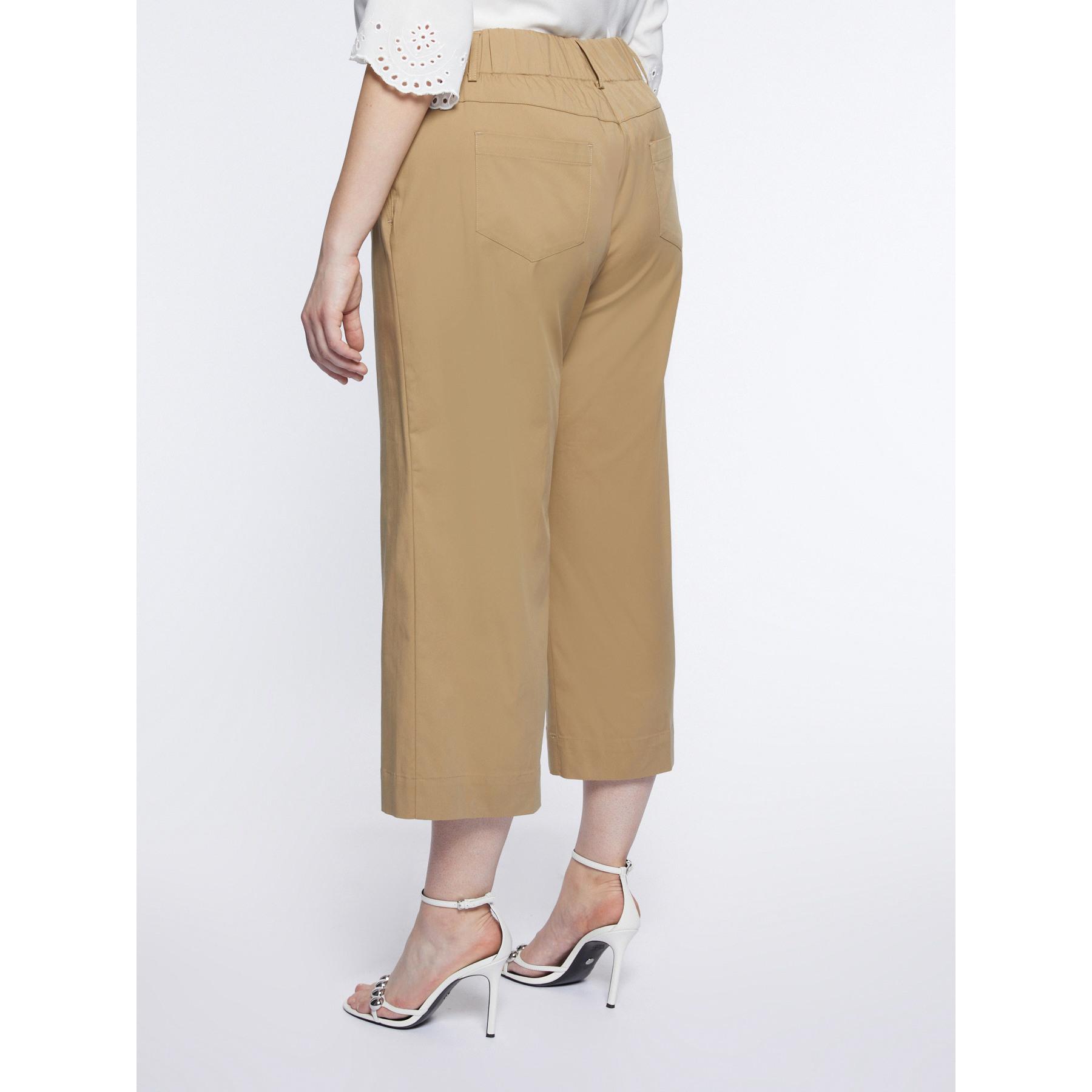 Fiorella Rubino - Pantaloni cropped gamba larga - Beige