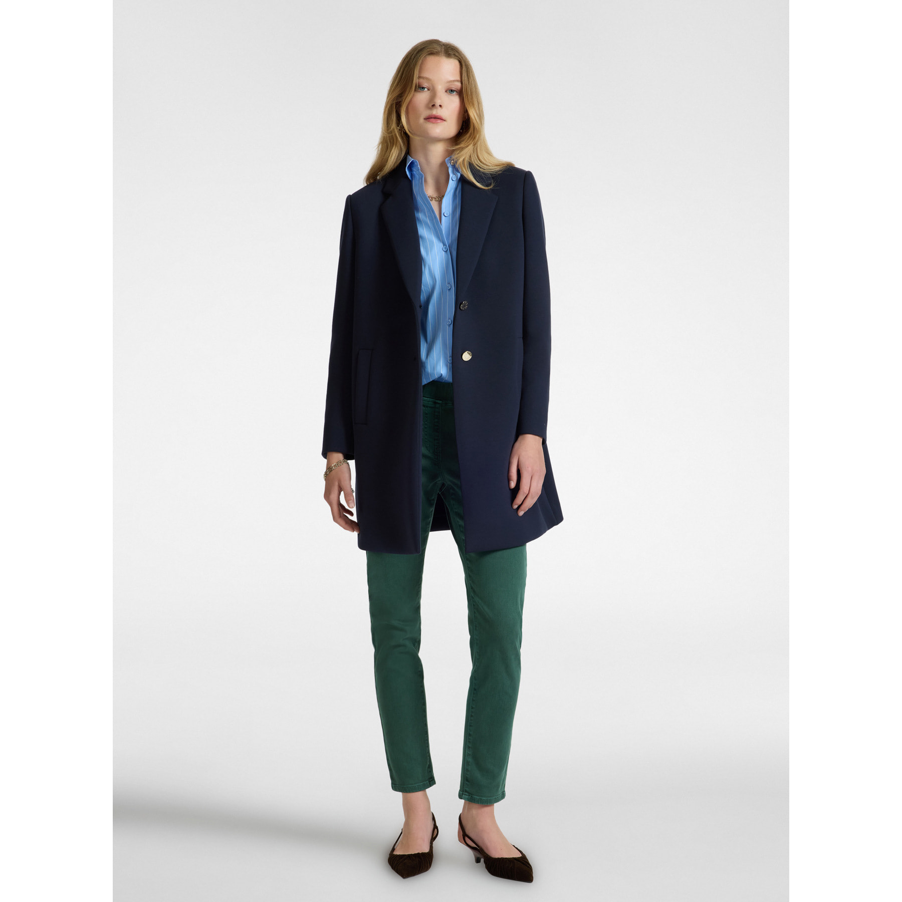 Elena Mirò - Cappotto in tessuto scuba - Blu