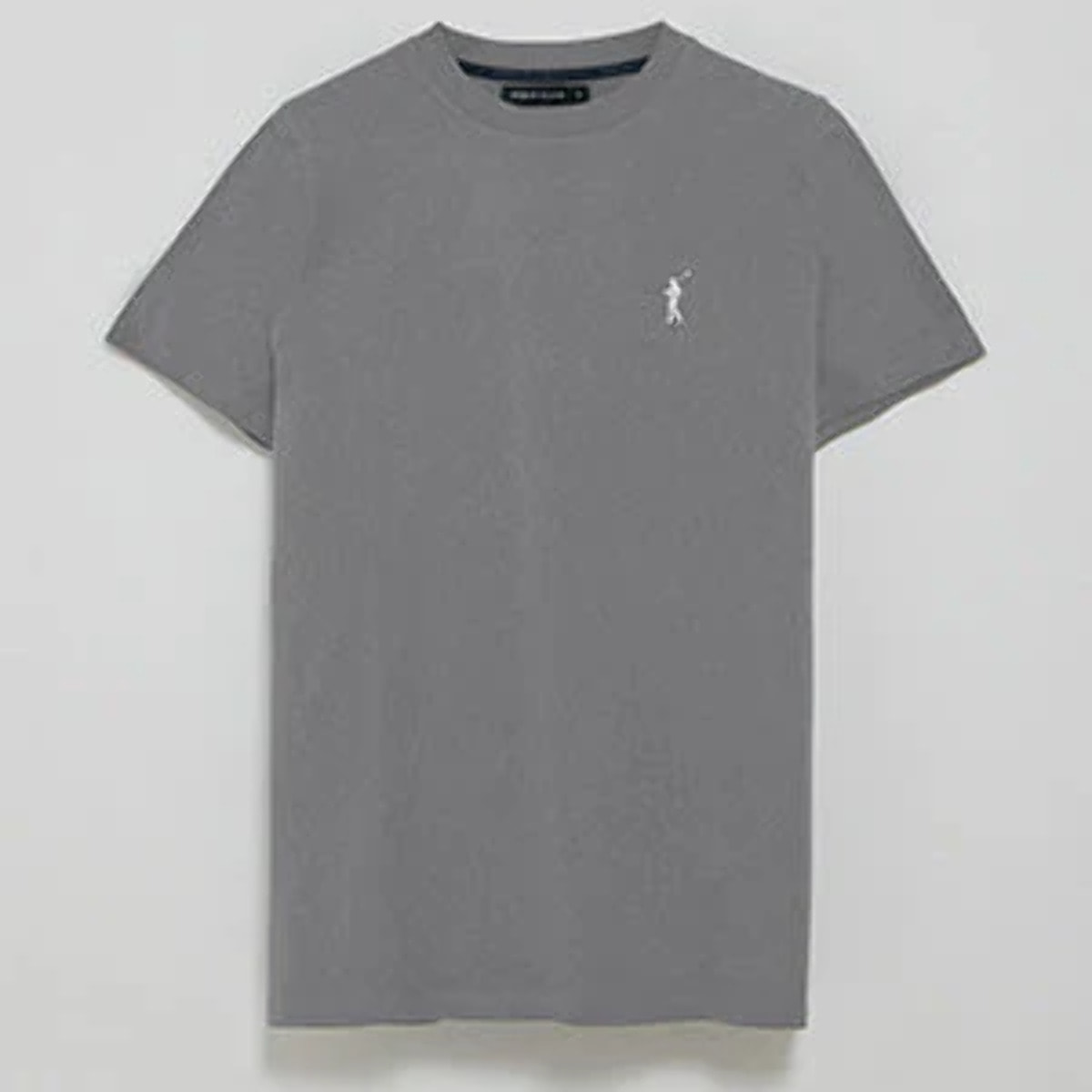 Camiseta gris asfalto de cuello redondo y Big Rigby Go engomado