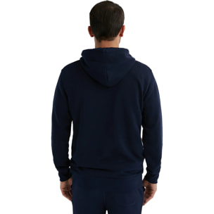 Sudadera Unisex Color Azul Oscuro y Logo Blanco D.Franklin