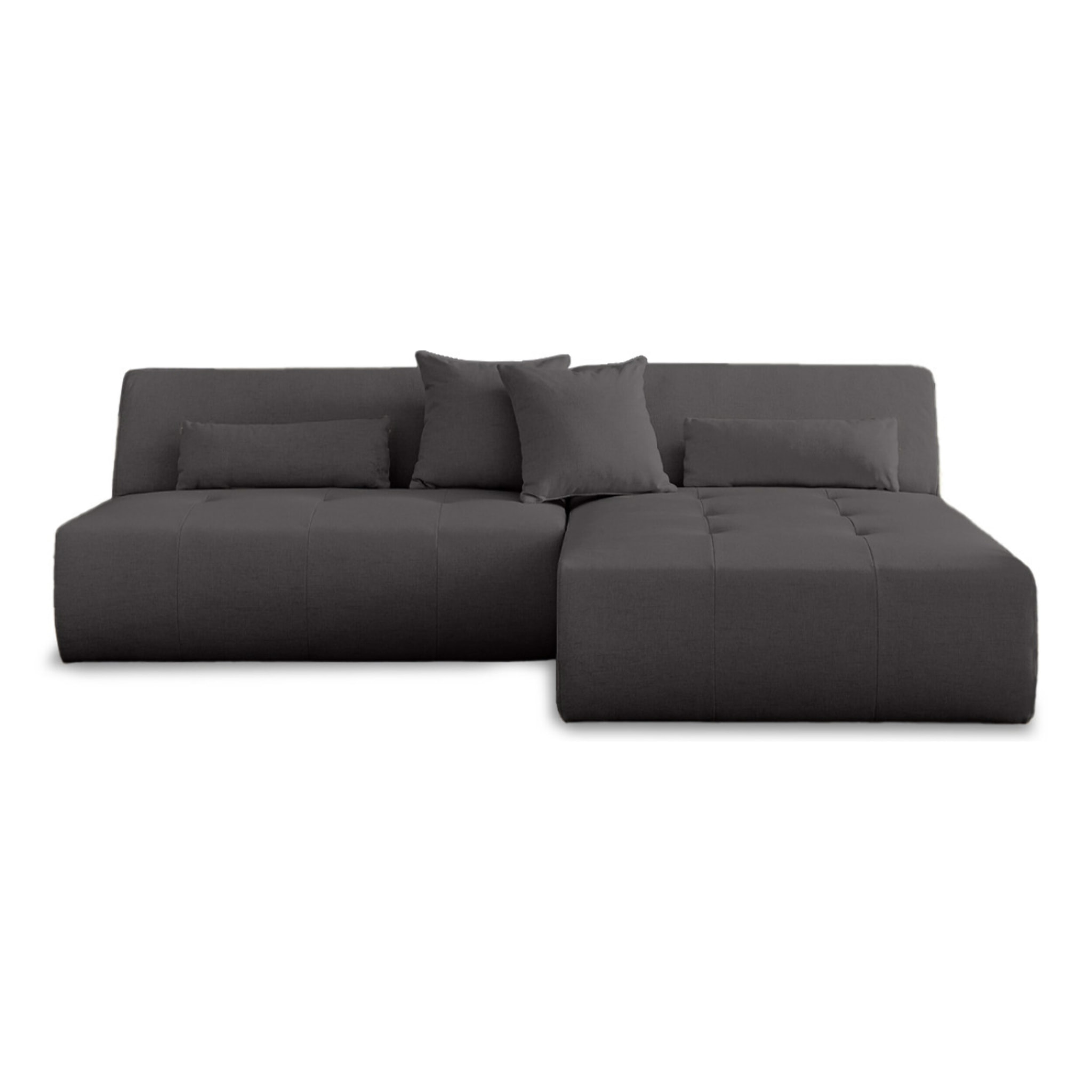 Onyx - canapé modulable d'angle réversible 4 places - en tissu - Gris foncé