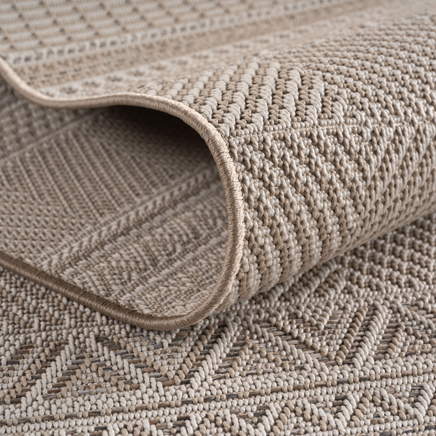 TENERIFE - Tapis intérieur/extérieur beige, design tropical