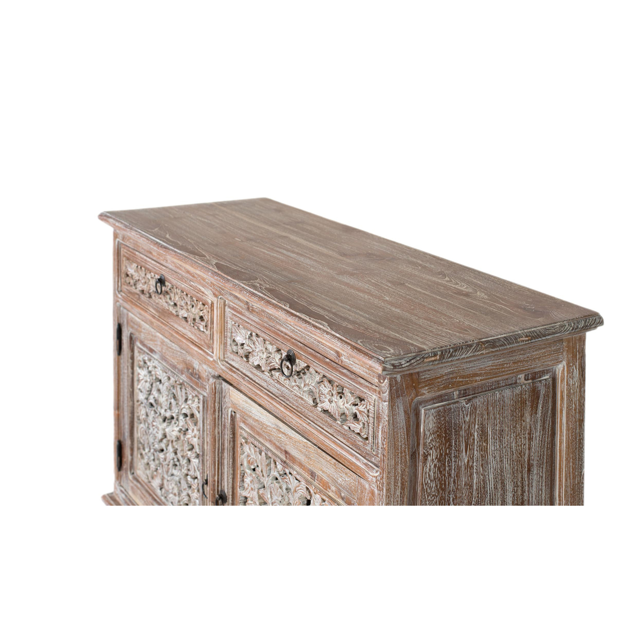 Aparador de Madera de Teca Estilo Boho Tallado