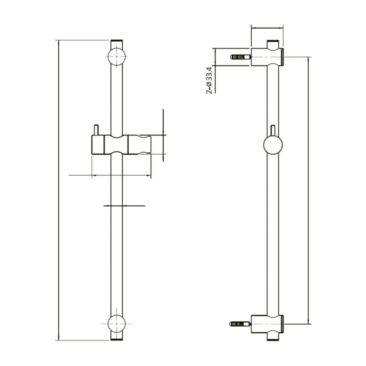 Aurum barre de douche 58 cm, métal brossé (SATBAURSSTBGM)