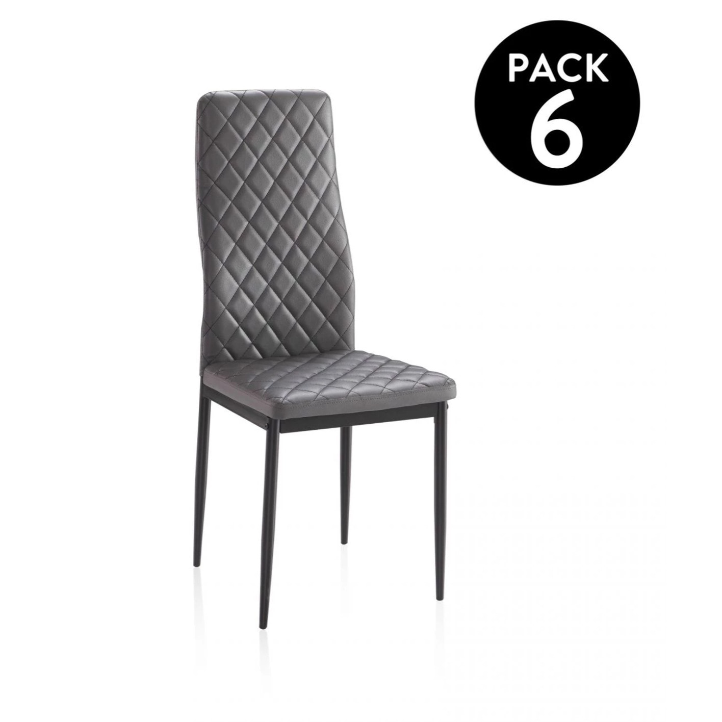 Pack 6 sillas de comedor Lacey Tejido Gris