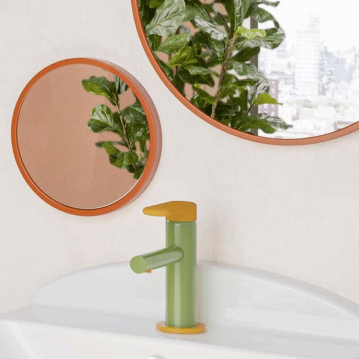 Mitigeur lavabo Sento Kids jaune et vert