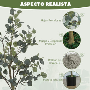 Planta Artificial Decorativa Grande 120 cm Eucalipto Artificial Árbol Sintético de Interior con 230 Hojas Decoración para Hogar Oficina Balcón Dormitorio Verde