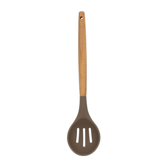 Cuillère ajourée en silicone et manche en bois  ELIOTT