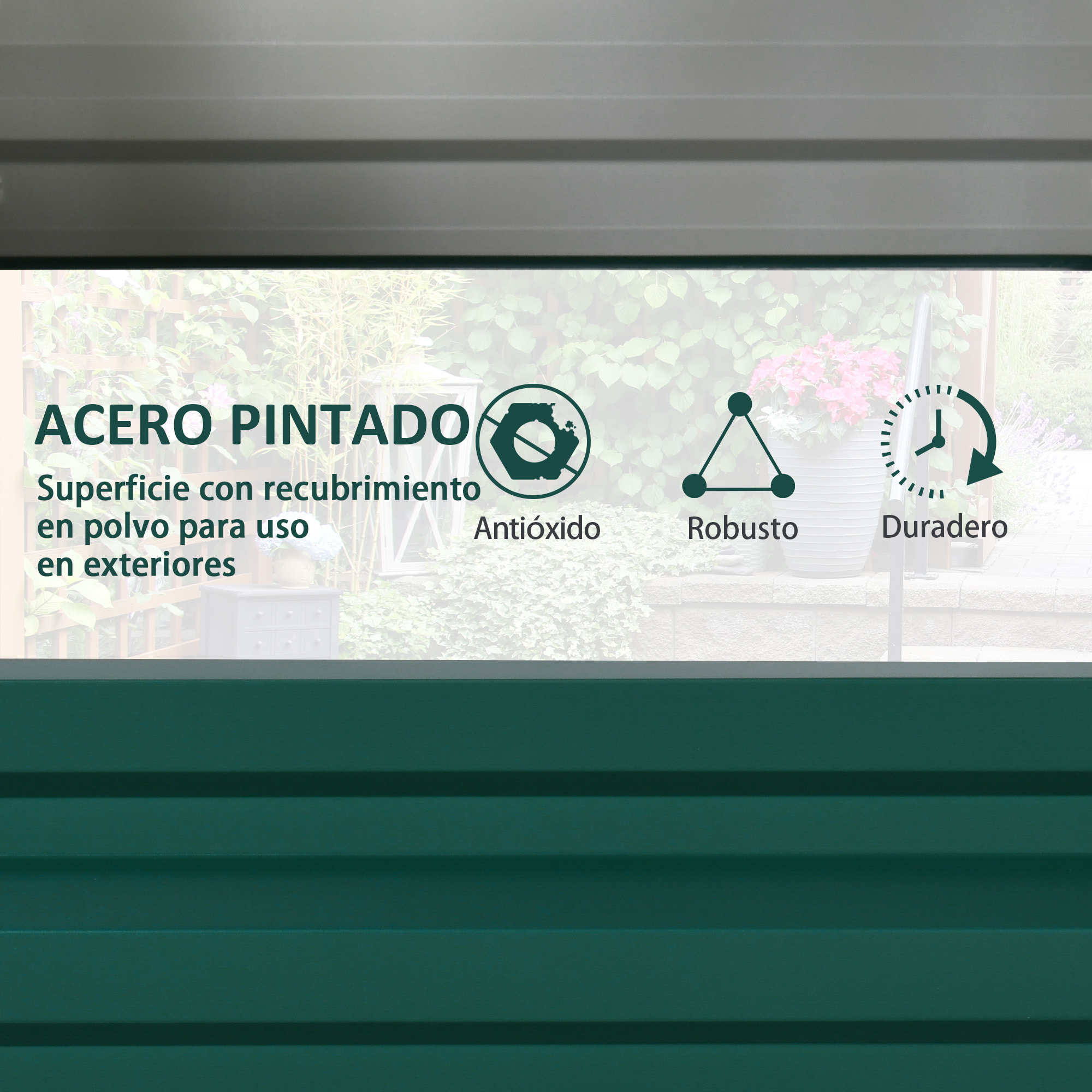 Jardinera Elevada de Acero Galvanizado Huerto Urbano para Cultivar Plantas Flores Hierba Macetero Exterior Rectangular con Fondo Abierto 120x60x30,5 cm Verde