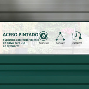 Jardinera Elevada de Acero Galvanizado Huerto Urbano para Cultivar Plantas Flores Hierba Macetero Exterior Rectangular con Fondo Abierto 120x60x30,5 cm Verde