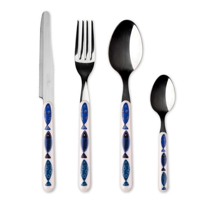 Set de 24 Couverts Excelsa Ocean, acier inox, multicolores