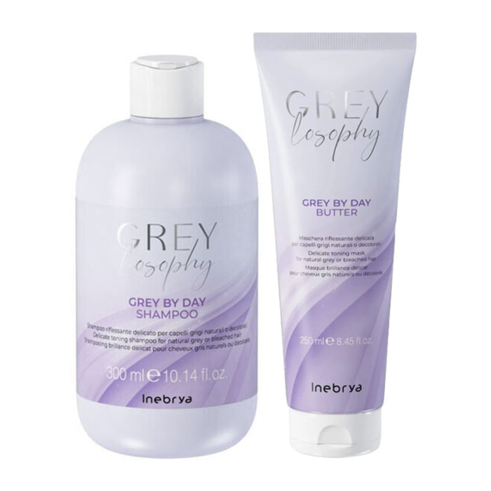 INEBRYA Kit Greylosophy Grey By Day Shampoo 300ml + Maschera 250ml