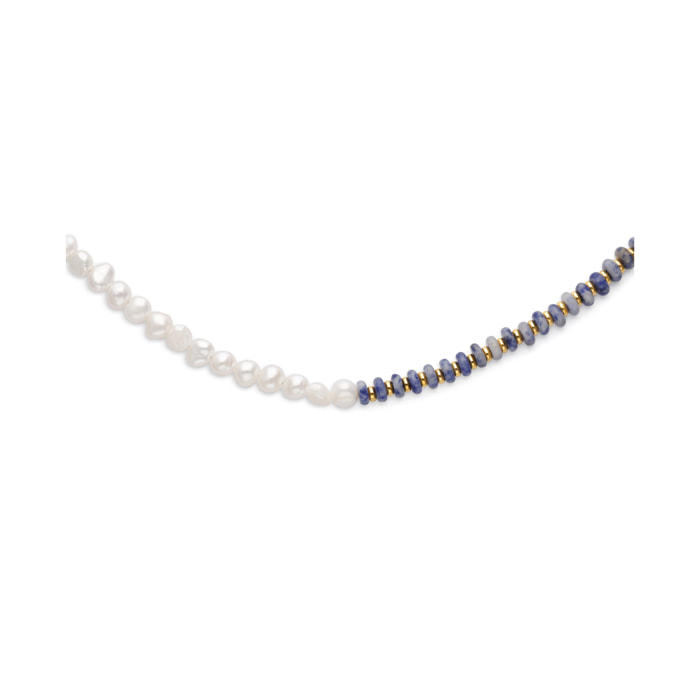 Collana Índigo Pearl Acciao Placcato Oro
