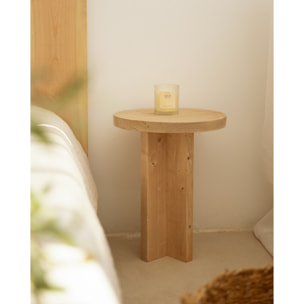 Table de chevet en bois massif ton chêne moyen 45x35cm Hauteur: 45 Longueur: 35 Largeur: 35