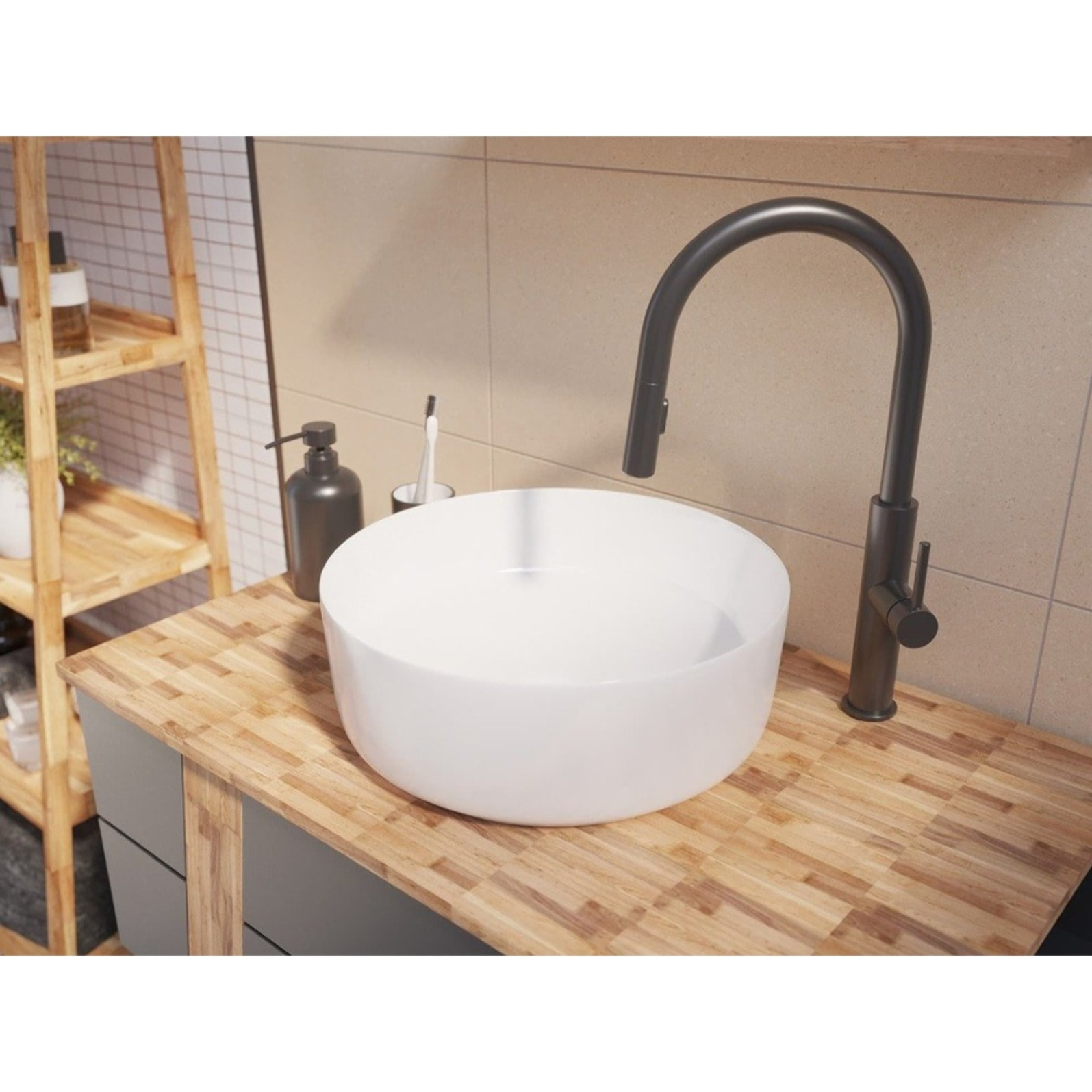 Lavabo pour plan de travail Swiss Aqua Technologies Project 36x36 cm sans trou de robinetterie (SATUMPRO3636)