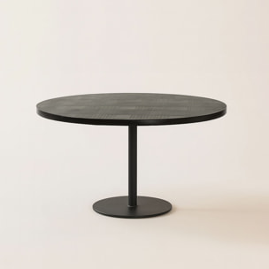 Table basse ronde en bois de manguier noir UBU