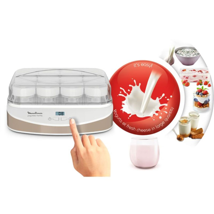 Yaourtière MOULINEX Yogurteo Family 12 pots YG233A10