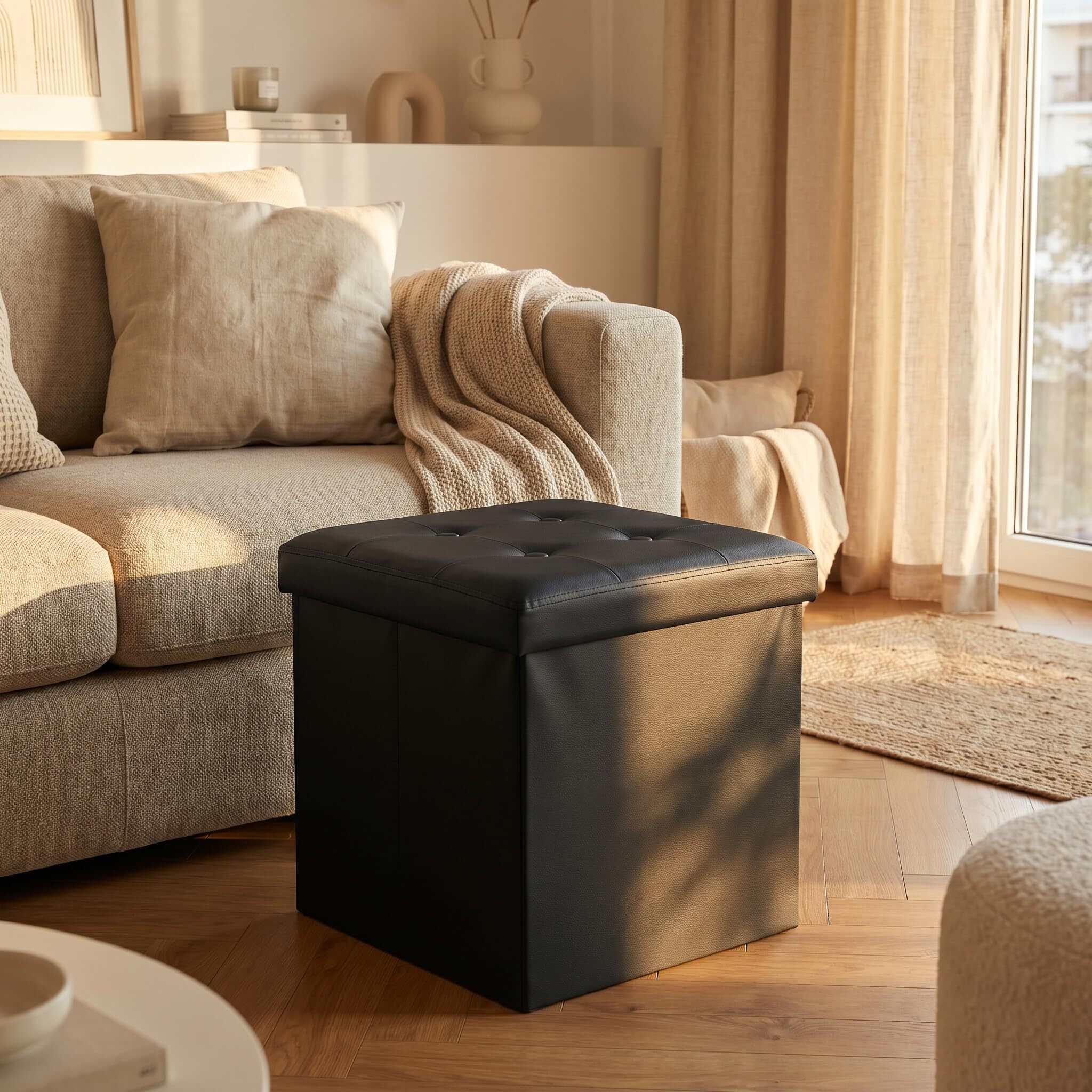 Pouf contenitore in PVC - NERO