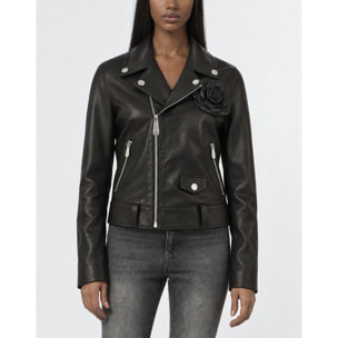 PHILIPP PLEIN Chaqueta biker oversize FLOWER