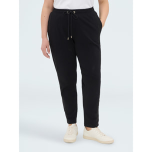 Fiorella Rubino - Joggers de algodón con bandas laterales - Negro