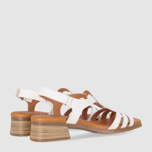 Sandalias de Piel - Blanco - Tacón: 3 cm