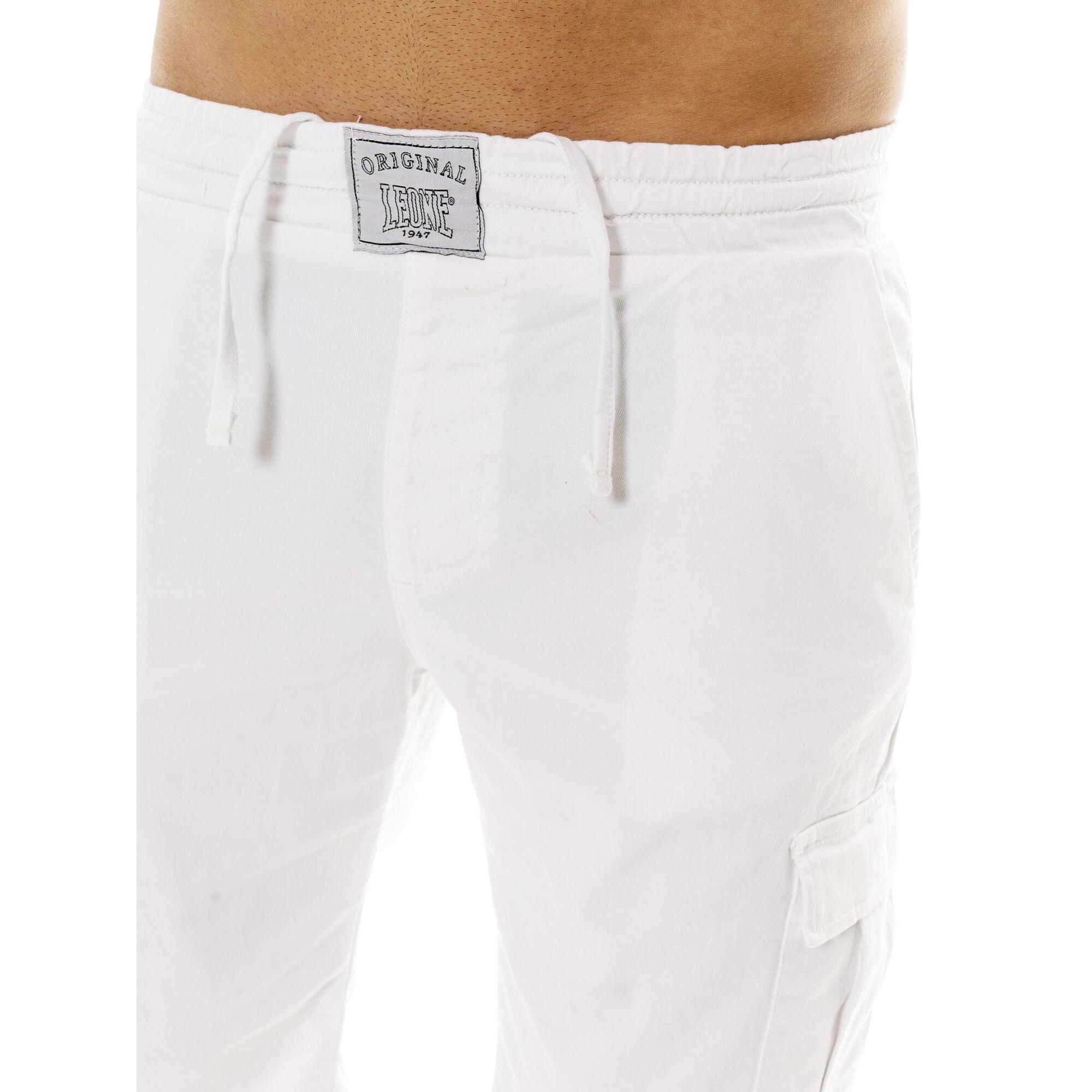 Pantalones cortos tipo bermuda cargo de sarga elástica Leone Easy para hombre
