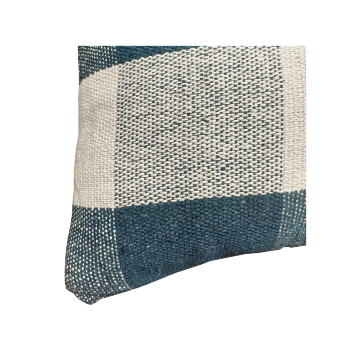 Coussin en coton brodé carré 40 x 40 cm motifs à carreaux - SCOTT