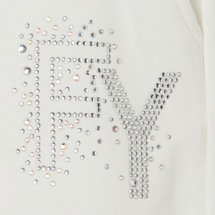 Pantaloni corti con Risvolto e Logo Strass