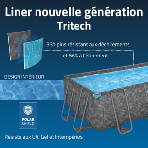 Bestway Piscine hors sol tubulaire rectangulaire Bestway APX 365 - 549 x 274 x 132 cm gris foncé