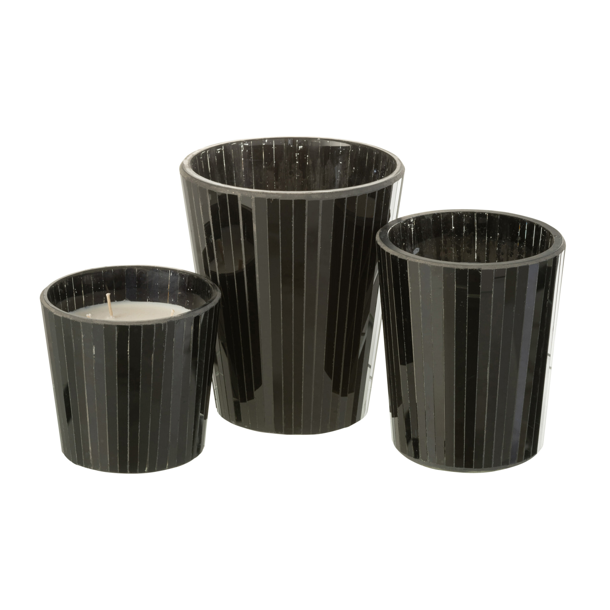 J-Line bougie parfumée Noa - Spicy Twilight - verre - noir - large - 60H