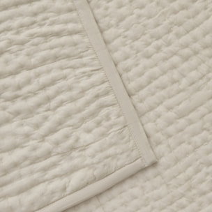 Colcha acolchada pespuntes Groma color marfil crudo 100% Algodón