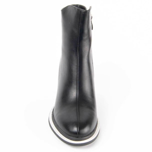 Botín De Tacón - Negro - Altura: 8 Cm