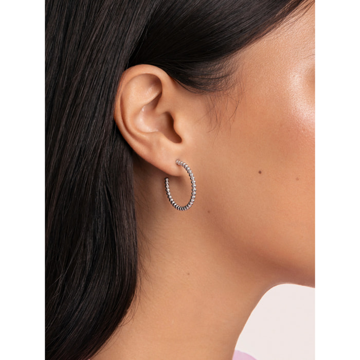 Orecchino Pebble Dots M in Acciaio