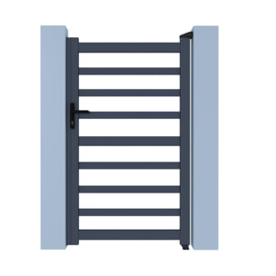 Portillon aluminium ajouré "Marius" - 100 x 120 cm  - Gris