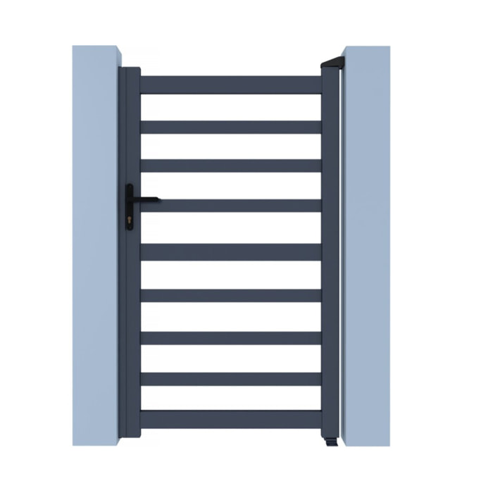 Portillon aluminium ajouré "Marius" - 100 x 120 cm  - Gris