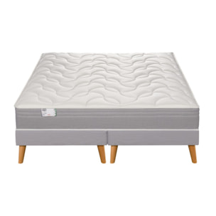 Ensemble L&rsquo,INDISPENSABLE matelas H26 ressort ensachés, ferme, 2 sommiers