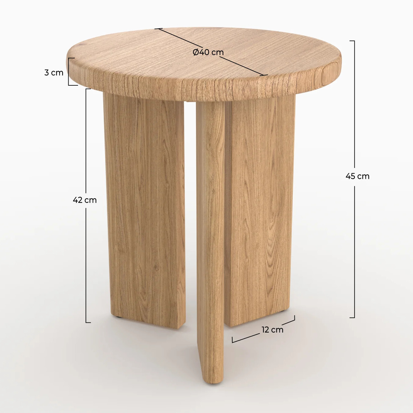 Table d'appoint ronde en bois clair D40 cm - Néa