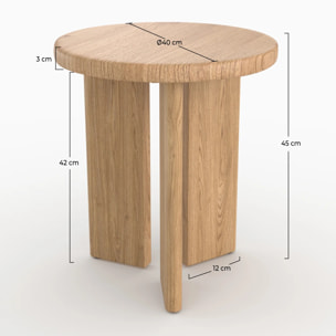 Table d'appoint ronde en bois clair D40 cm - Néa