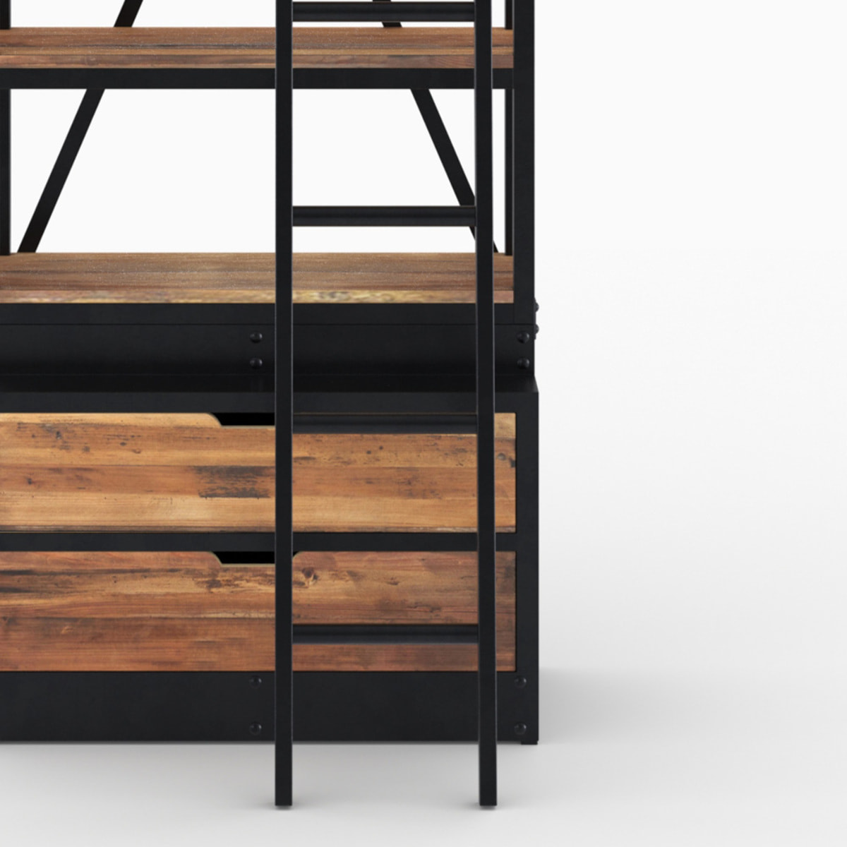 Ensemble de 2 bibliothèques en bois et métal - Kasi