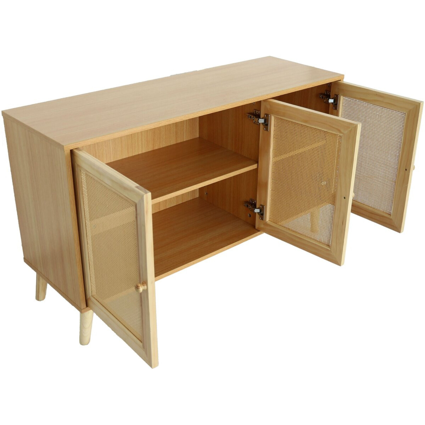 Buffet style cannage "Neuille" - 120 x 40 x 71.5 cm - Beige