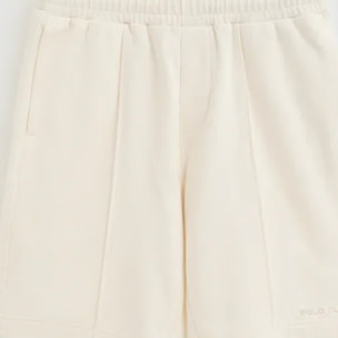 Bermuda jogger ecrù con logo Polo Club