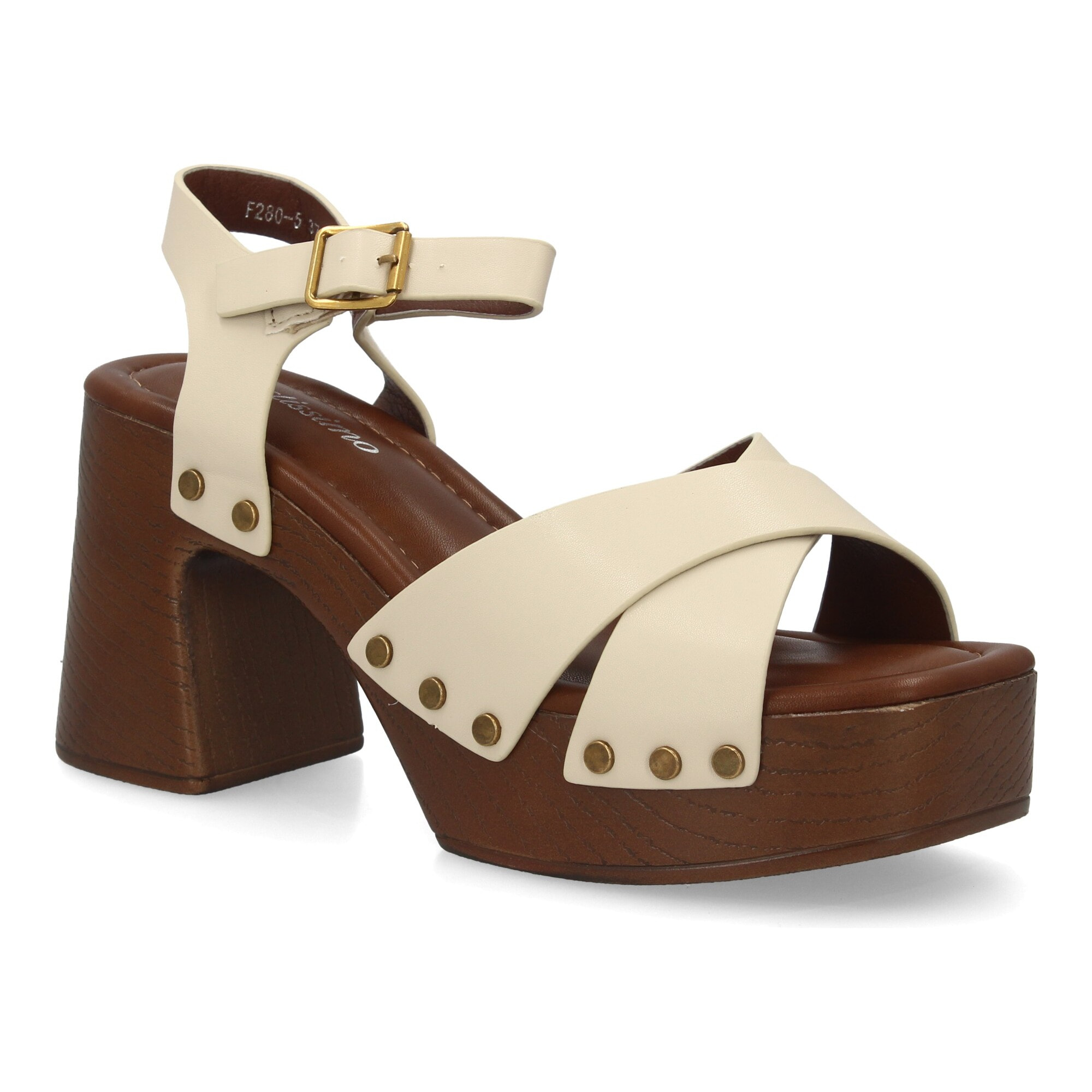 Sandalia plataforma tacón ancho para mujer