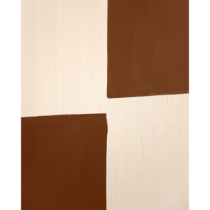 Tableau tuiles et blanc décoratif sur coton avec cadre en bois peint à la main à la peinture à l'huile en différentes tailles