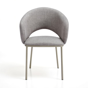 Lot de 2 chaises de salle à manger Tomasucci JADE', en tissu, gris, platine, 57 × 54 × 80 cm