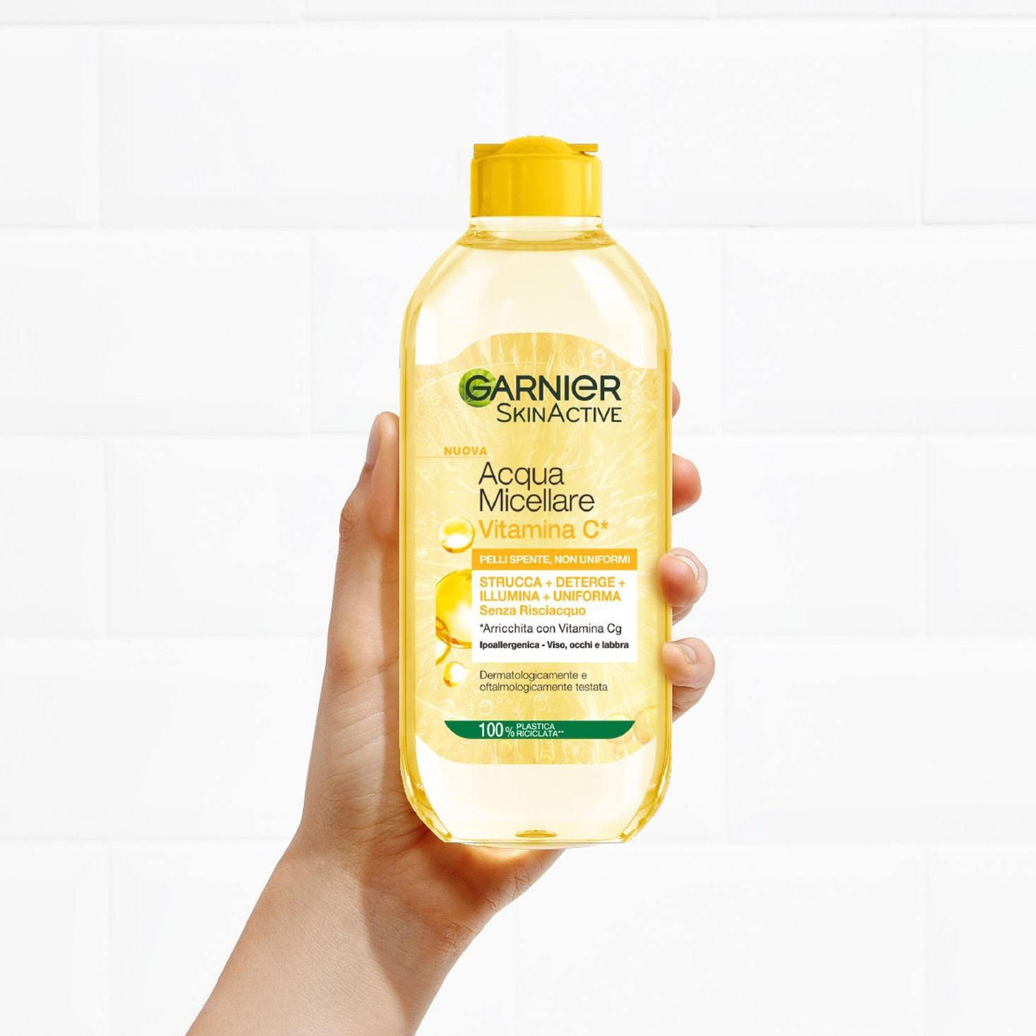 2x Acqua Micellare Vitamina C Ipoallergenica SkinActive Struccante Detergente Illuminante Uniformante Senza Risciacquo - 2 Flaconi da 400ml