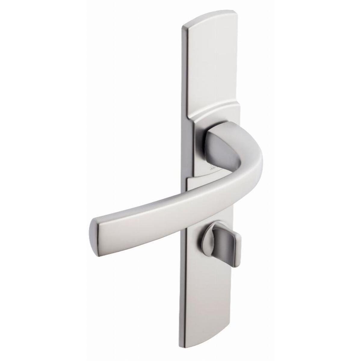 Ensemble de porte sur plaque Muze BEZAULT - Entraxe 165mm - Chrome velours - Bec de cane WC - 4075/6390