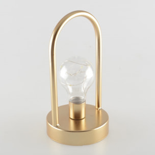 Lampe a led en metal dore