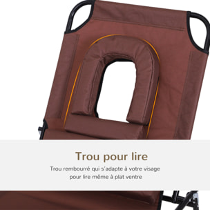 Bain de soleil pliable – Dossier 4 positions – Coussins inclus