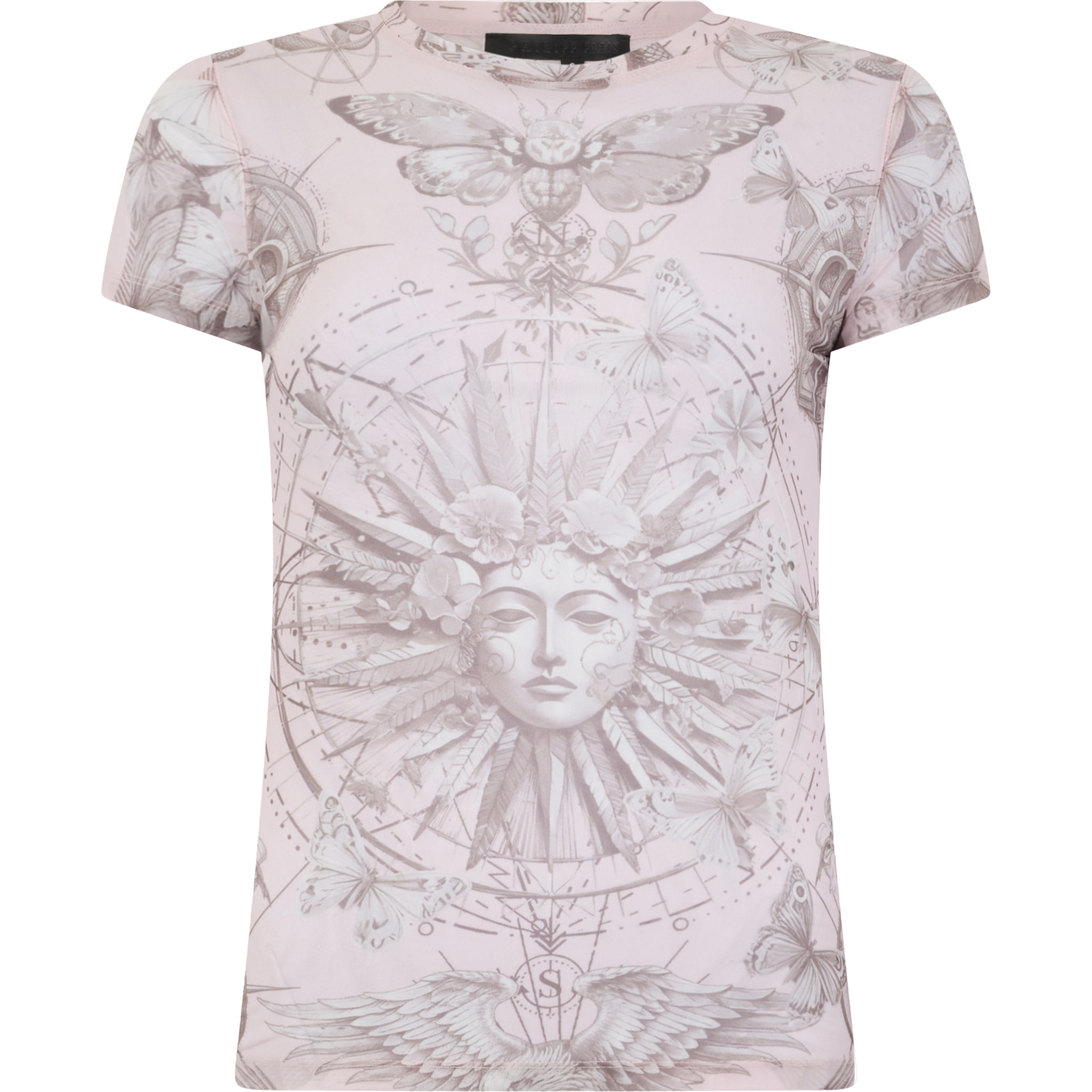 PHILIPP PLEIN Tulle Sexy Pure Fit T-Shirt Butterfly Tattoo
