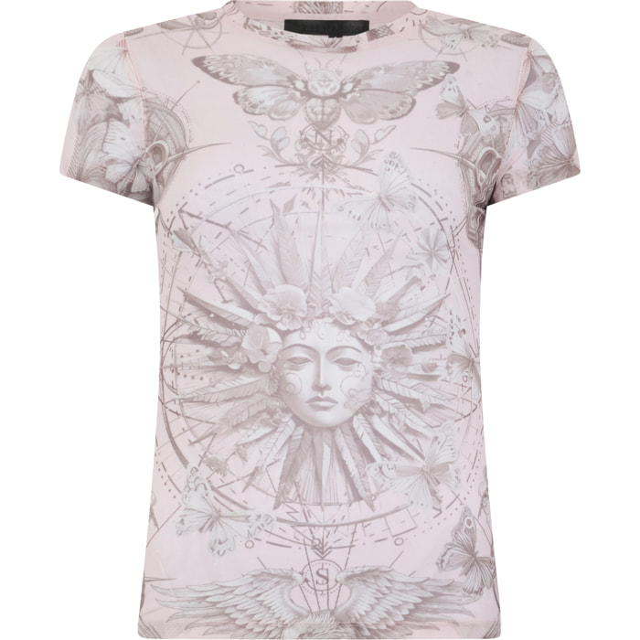 PHILIPP PLEIN Tulle Sexy Pure Fit T-Shirt Butterfly Tattoo
